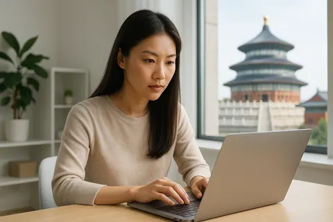 Tech professional at work in Beijing