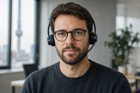 Support specialist wearing glasses in Berlin