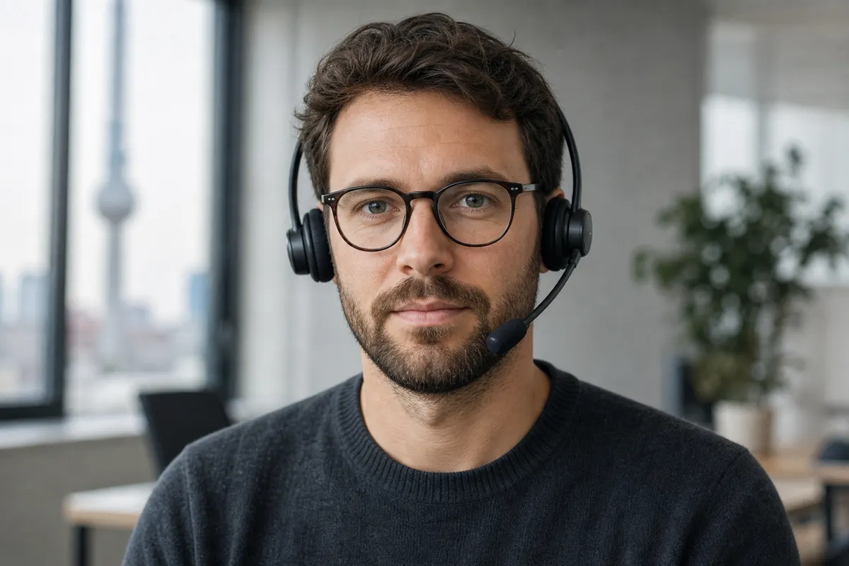 Support specialist wearing glasses in Berlin