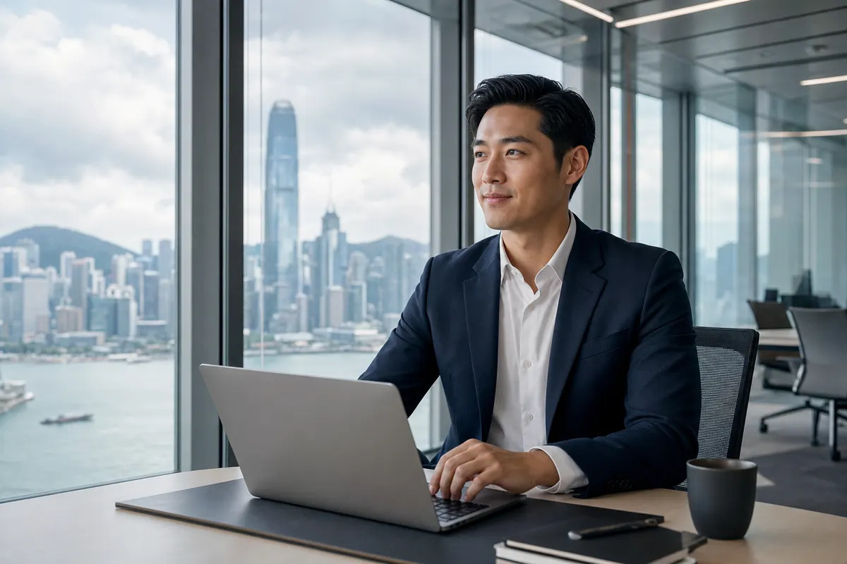 Finance professional in a Hong Kong office