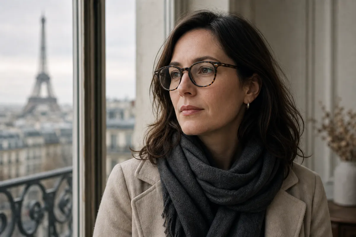 Editorial portrait with scarf in Paris