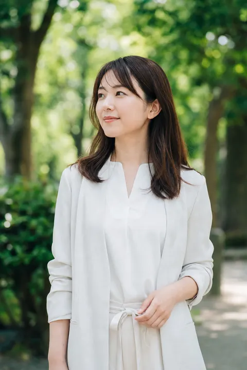 Young professional in a Tokyo park